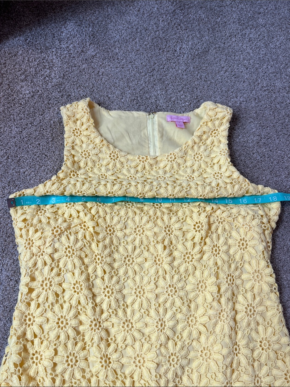 🌼🌼🌼🌼Lilly Pulitzer Yellow Crocheted Daisy Lace “Lela” Shift sz6 - Picture 4 of 11